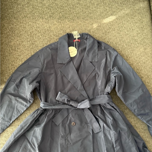 NWT STAUD Rina Double-Breasted Belted Minidress - Elegant Blue Women's Jacket - Picture 9 of 15